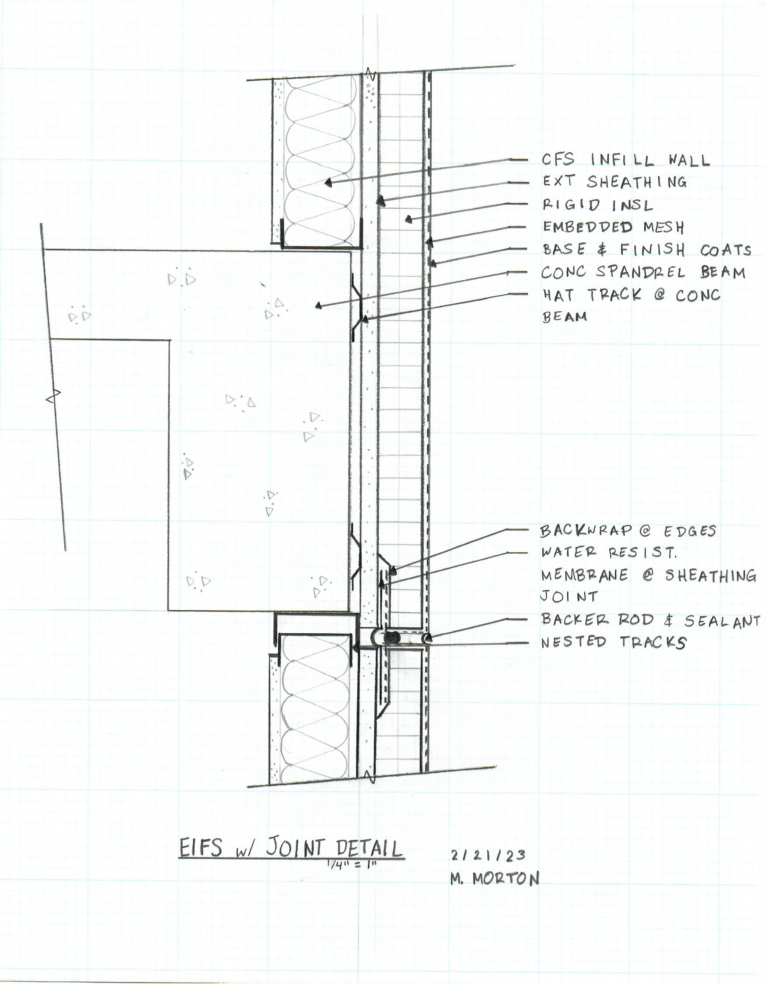 Construction Practices Building Envelope 03 constr page 03 eifs with joint detail